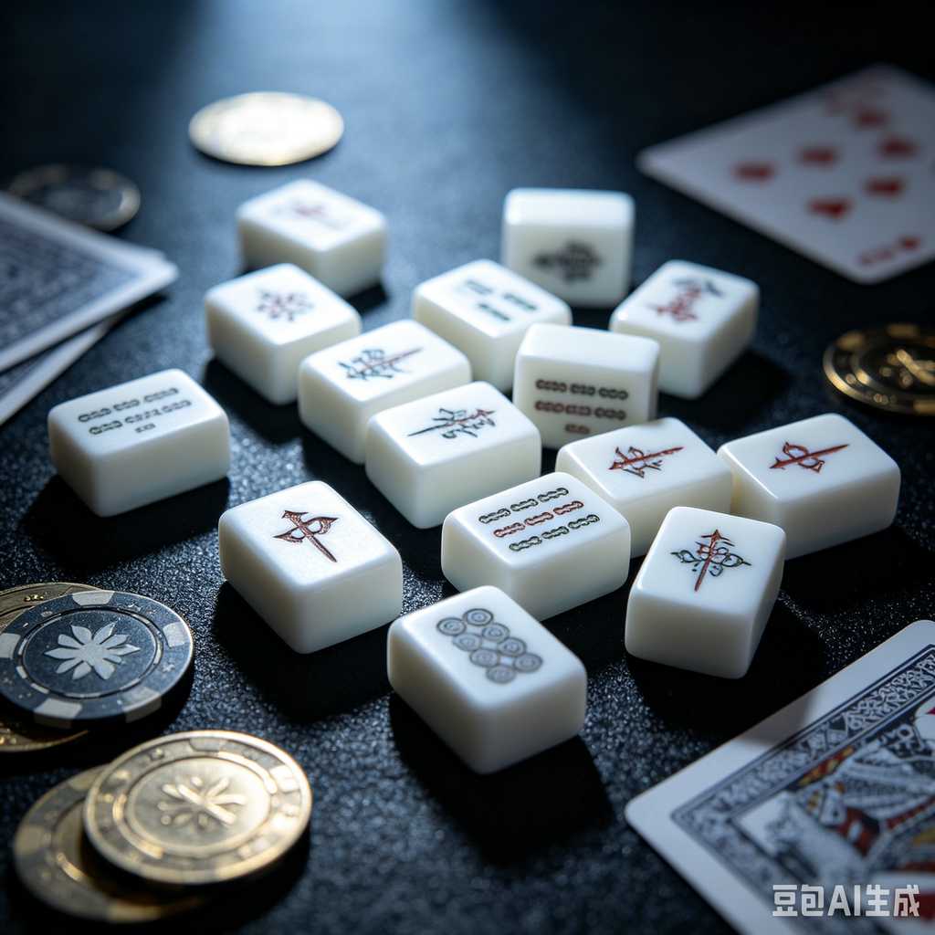 retro text mahjong tiles